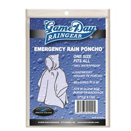 Blank Emergency Poncho with Game Day Insert