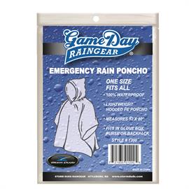 Blank Emergency Poncho with Game Day Insert